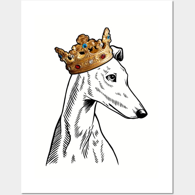 Greyhound Dog King Queen Wearing Crown Wall Art by millersye